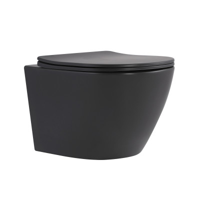 Унітаз підвісний Robin Ultra Quiet 520×365×340 мм, Anthracite, з сидінням Slim Duroplast / Soft-close / Quick Release QTROB26AN48995 Qtap