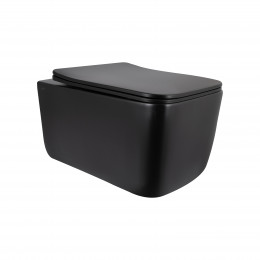 Унітаз підвісний Gemini Ultra Quiet 520×360×350 мм, Matt Black, з сидінням Slim Duroplast/ Soft-close/ Quick Release QTGEM28BLM50505 Qtap Унітаз підвісний Gemini Ultra Quiet 520×360×350 мм, Matt Black, з сидінням Slim Duroplast/ Soft-close/ Quick Release QTGEM28BLM50505 Qtap