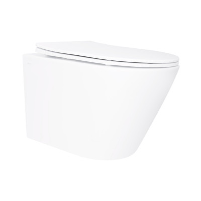 Унітаз підвісний Swan Ultra Quiet 485х360х320 мм, White, з сидінням Slim Duroplast/ Soft-close/ Quick Release QT16335179W Qtap