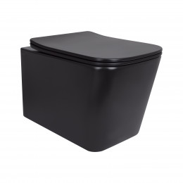 Унітаз підвісний Tern New Ultra Quiet 490x365x325 мм, Matt Black, з сидінням Slim Duroplast/ Soft-close/ Quick Release QT17332303ASMB Qtap