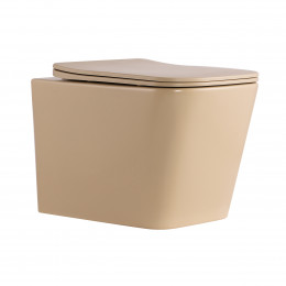 Унітаз підвісний Tern Ultra Quiet 490×365×325 мм, Beige, з сидінням Slim Duroplast / Soft-close / Quick Release QT17332303ASSB Qtap
