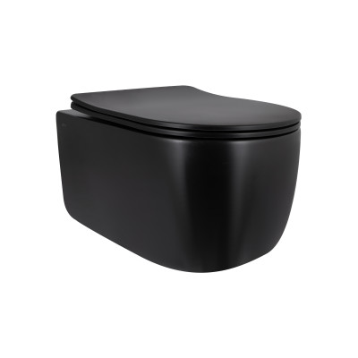 Унітаз підвісний Taurus Ultra Quiet 515×360×350 мм, Matt Black, з сидінням Slim Duroplast / Soft-close / Quick Release QTTAU28BLM50504 Qtap Унітаз підвісний Taurus Ultra Quiet 515×360×350 мм, Matt Black, з сидінням Slim Duroplast / Soft-close / Quick Release QTTAU28BLM50504 Qtap
