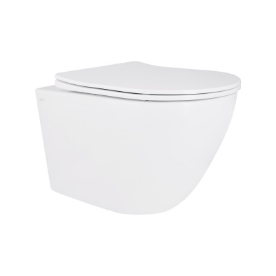 Унітаз підвісний Robin Ultra Quiet 490x365x325 мм, White, з сидінням Slim Duroplast/ Soft-close/ Quick Release QT13332381АSW Qtap