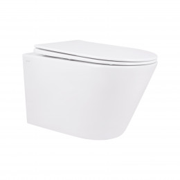 Унітаз підвісний Swan Rimless 520х360х320 мм, White, з сидінням Slim Duroplast/ Soft-close/ Quick Release QT16335178W Qtap