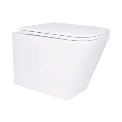 Унітаз підвісний Tern Rimless 490x340x350 мм, White, з сидінням Slim Duroplast/ Soft-close/ Quick Release QT1733052ERW Qtap