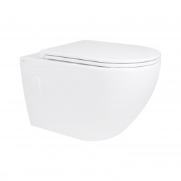 Унітаз підвісний Robin Rimless 575x360x360 мм, White, з сидінням Slim Duroplast/ Soft-close/ Quick Release QT13332141ERW Qtap