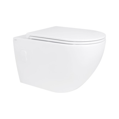 Унітаз підвісний Robin Rimless 575x360x360 мм, White, з сидінням Slim Duroplast/ Soft-close/ Quick Release QT13332141ERW Qtap