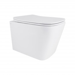 Унітаз підвісний Tern Ultra Quiet 490x365x325 мм, White, з сидінням Slim Duroplast/ Soft-close/ Quick Release QT17332303ASW Qtap