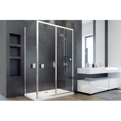 Панель бокова Duo slide 80x195 профіль хромований блискучий, скло прозоре Панель бокова Duo slide 80x195 профіль хромований блискучий, скло прозоре