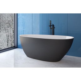 Ванна GOYA 170х72 чорна матова зовні біла всередині з сифоном клік-клак