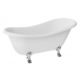 Ванна акрилова OTYLIA ретро 160х77 з 1 отвором (злив) з ногами хром, без сифона