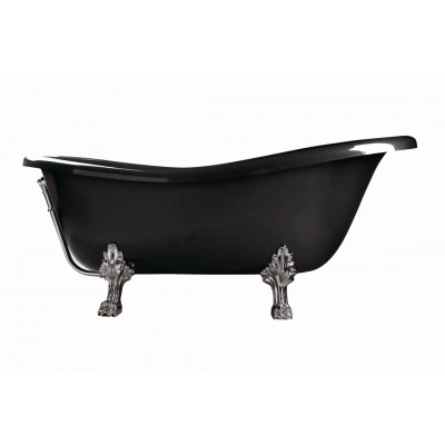 Ванна акрилова OTYLIA ретро 170х77 чорна зовні чорна всередині з ногами хром Ванна акрилова OTYLIA ретро 170х77 чорна зовні чорна всередині з ногами хром
