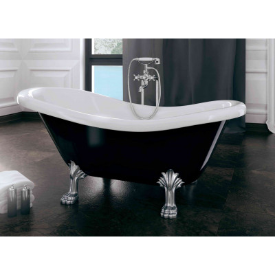 Ванна OTYLIA ретро 170х77 чорна зовні біла всередині з ногами хром Ванна OTYLIA ретро 170х77 чорна зовні біла всередині з ногами хром