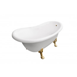 Ванна акрилова OTYLIA ретро 170х77 з 1 отвором (злив) з ногами золото, без сифона