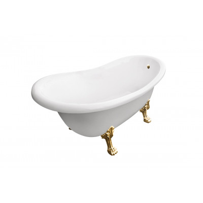 Ванна акрилова OTYLIA ретро 170х77 з 1 отвором (злив) з ногами золото, без сифона Ванна акрилова OTYLIA ретро 170х77 з 1 отвором (злив) з ногами золото, без сифона