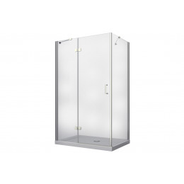 Кабіна прямокутна VIVA 1200x90x195 ліва: скло прозоре, профіль хромований