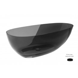 Ванна вільностояча XARA 160х75 Carbon Grey, з сифоном клік-клак чорний