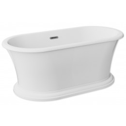 Ванна акрилова вільностояча ZIVA 160х75 з білим постаментом, з сифоном клік-клак хром з тонким переливом Ванна акрилова вільностояча ZIVA 160х75 з білим постаментом, з сифоном клік-клак хром з тонким переливом