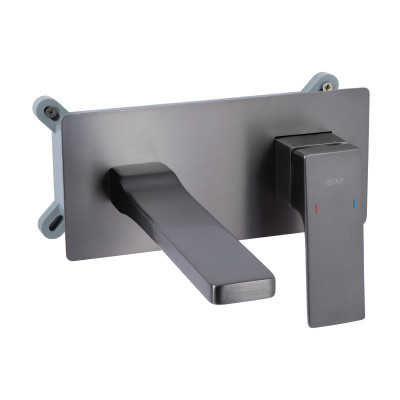 Змішувач для раковини прихованого монтажу Gemini, Gunmetal Black PVD (k35) QTGEM273GMB45695 Qtap