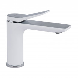 Змішувач для раковини низький Presto, Chrome/White (k35) QTPRE270CRW45576 Qtap