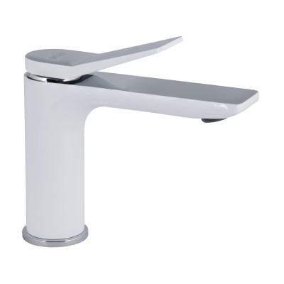 Змішувач для раковини низький Presto, Chrome/White (k35) QTPRE270CRW45576 Qtap