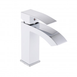 Змішувач для раковини низький Swan Cascada, Chrome/White (k35) QTSWA270CRW45568 Qtap