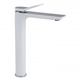 Змішувач для раковини високий Presto, Chrome/White (k35) QTPRE269CRW45577 Qtap