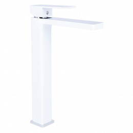 Змішувач для раковини високий Gemini, Chrome/White (k35) QTGEM269CRW45679 Qtap