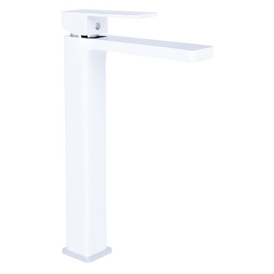 Змішувач для раковини високий Gemini, Chrome/White (k35) QTGEM269CRW45679 Qtap