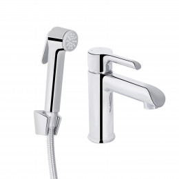 Змішувач для раковини Grand, Chrome (k35) з гігієнічним душем QTGRA272CRM45670 Qtap