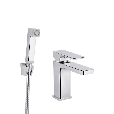 Змішувач для раковини Gemini, Chrome (k35) з гігієнічним душем QTGEM272CRM45689 Qtap