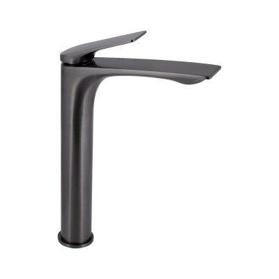 Змішувач для раковини високий Vlasta New, Gunmetal Black PVD (k35) QTVLA269GMB45653 Qtap
