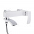 Змішувач для ванни Swan Cascada, Chrome/White (k35) з поворотним виливом та душовим гарнітуром QTSWA260CRW45569 Qtap