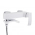 Змішувач для ванни Swan Cascada, Chrome/White (k35) з поворотним виливом та душовим гарнітуром QTSWA260CRW45569 Qtap