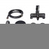 Змішувач для ванни Vlasta New, Gunmetal Black PVD (k35) з довгим поворотним виливом та душовим гарнітуром QTVLA260GMB45645 Qtap