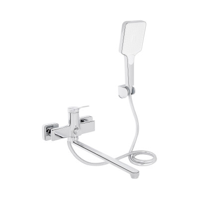 Змішувач для ванни Arvin, Chrome (k30) з довгим поворотним виливом та душовим гарнітуром QTARV260CRM48641 Qtap Змішувач для ванни Arvin, Chrome (k30) з довгим поворотним виливом та душовим гарнітуром QTARV260CRM48641 Qtap