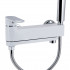 Змішувач для ванни Jay, Chrome/White (k35) з поворотним виливом та душовим гарнітуром QTJAY260CRW45554 Qtap