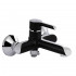 Змішувач для ванни Grand, Chrome/Black (k35) з душовим гарнітуром QTGRABCR006 Qtap