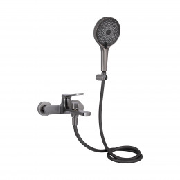 Змішувач для ванни Slavonice, Gunmetal Black PVD (k35) з душовим гарнітуром QTSLV259GMB48035 Qtap Змішувач для ванни Slavonice, Gunmetal Black PVD (k35) з душовим гарнітуром QTSLV259GMB48035 Qtap