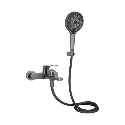 Змішувач для ванни Slavonice, Gunmetal Black PVD (k35) з душовим гарнітуром QTSLV259GMB48035 Qtap Змішувач для ванни Slavonice, Gunmetal Black PVD (k35) з душовим гарнітуром QTSLV259GMB48035 Qtap