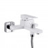 Змішувач для ванни Gemini, Chrome/White (k35) з душовим гарнітуром QTGEM259CRW45683 Qtap