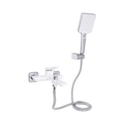 Змішувач для ванни Presto (з душовим гарнітуром) QTPRE259CRW45579 Chrome/White Qtap