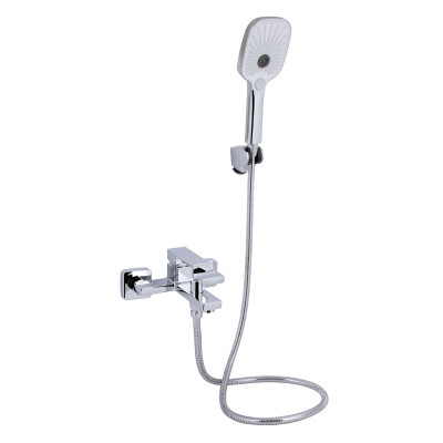 Змішувач для ванни Gemini, Chrome (k35) з душовим гарнітуром QTGEM259CRM45681 Qtap