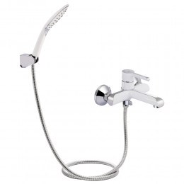 Змішувач для ванни Grand, Chrome/White (k35) з душовим гарнітуром QTGRAWCR006 Qtap
