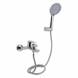 Змішувач для ванни Leo New, Chrome (k35) з душовим гарнітуром QTLEO259CRM45563 Qtap