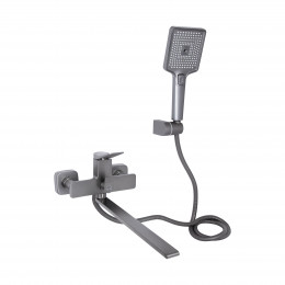 Змішувач для ванни Presto з довгим поворотним виливом (з душовим гарнітуром) QTPRE2601GRP45583 Graphite Qtap Змішувач для ванни Presto з довгим поворотним виливом (з душовим гарнітуром) QTPRE2601GRP45583 Graphite Qtap